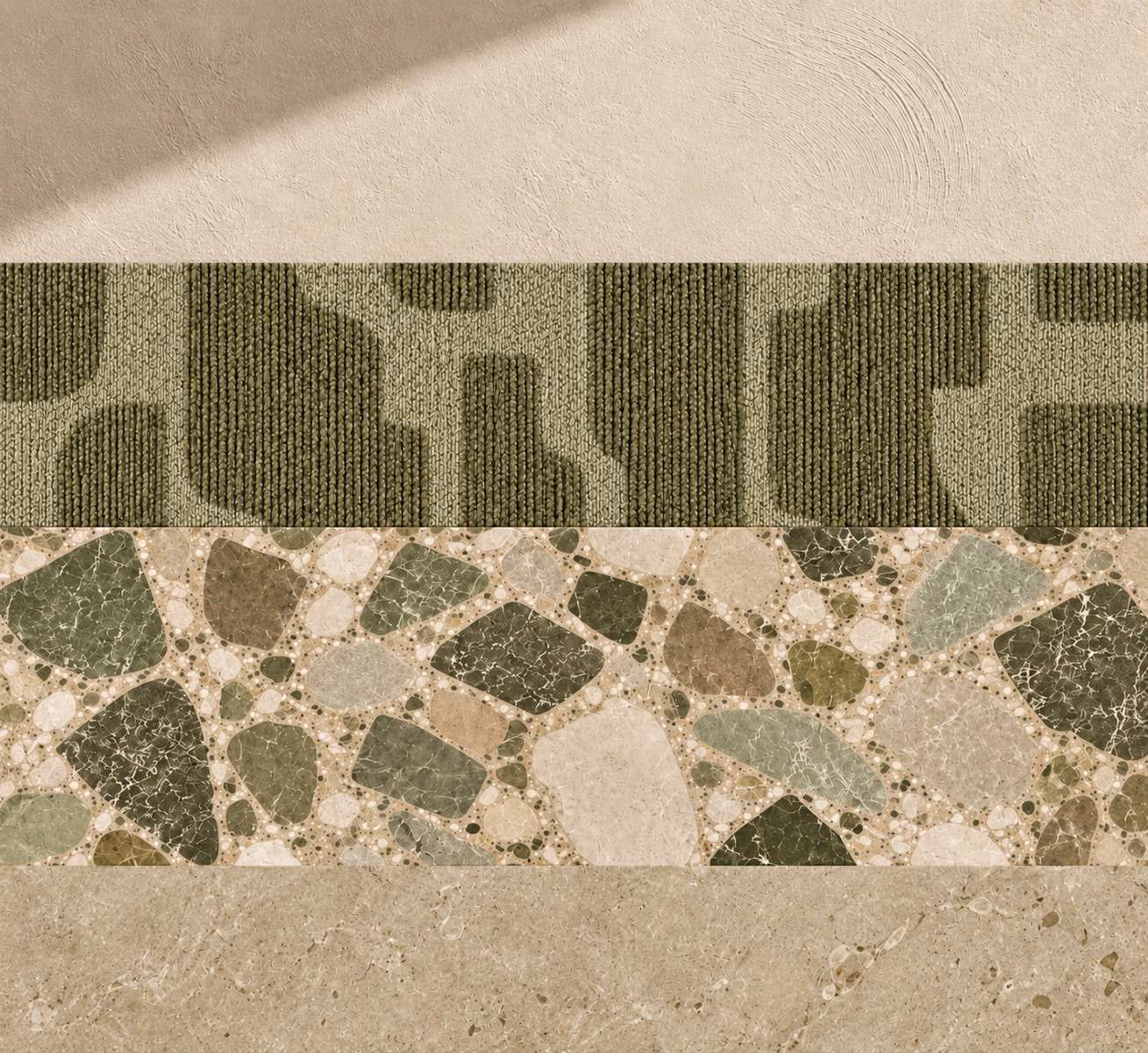 Təbii daş, toxuma və terrazzo səthləri
